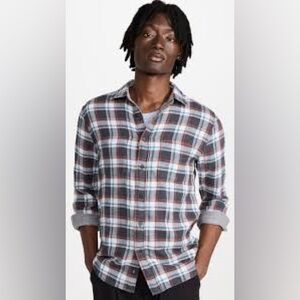 Faherty Reversible Flannel Cotton Plaid Skull Rock Shirt